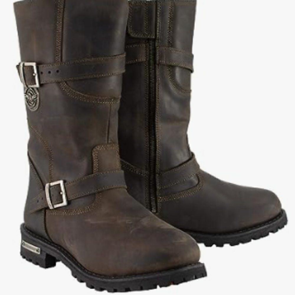 Milwaukee Leather  Men's Classic ‘Distressed Brown’ Motorcycle boot size 7.5